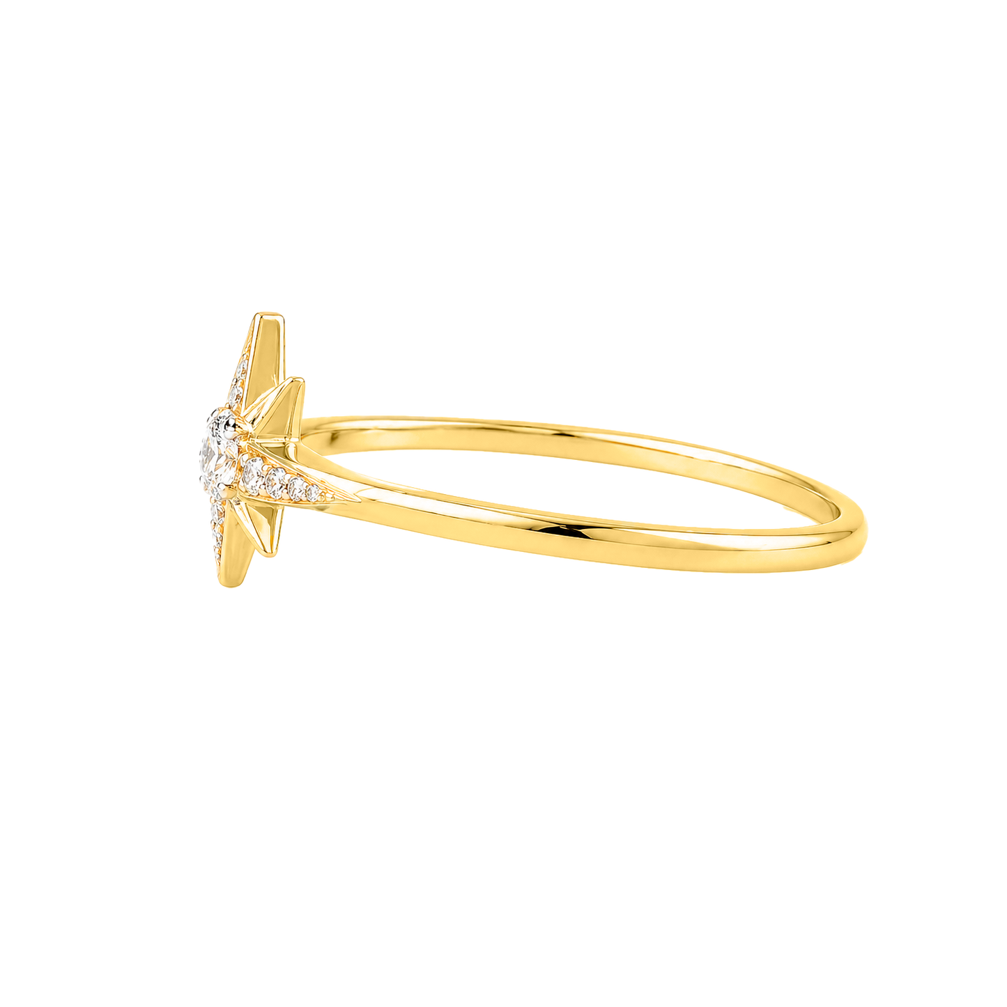 Anillo Estela Oro Amarillo 14K con Diamantes