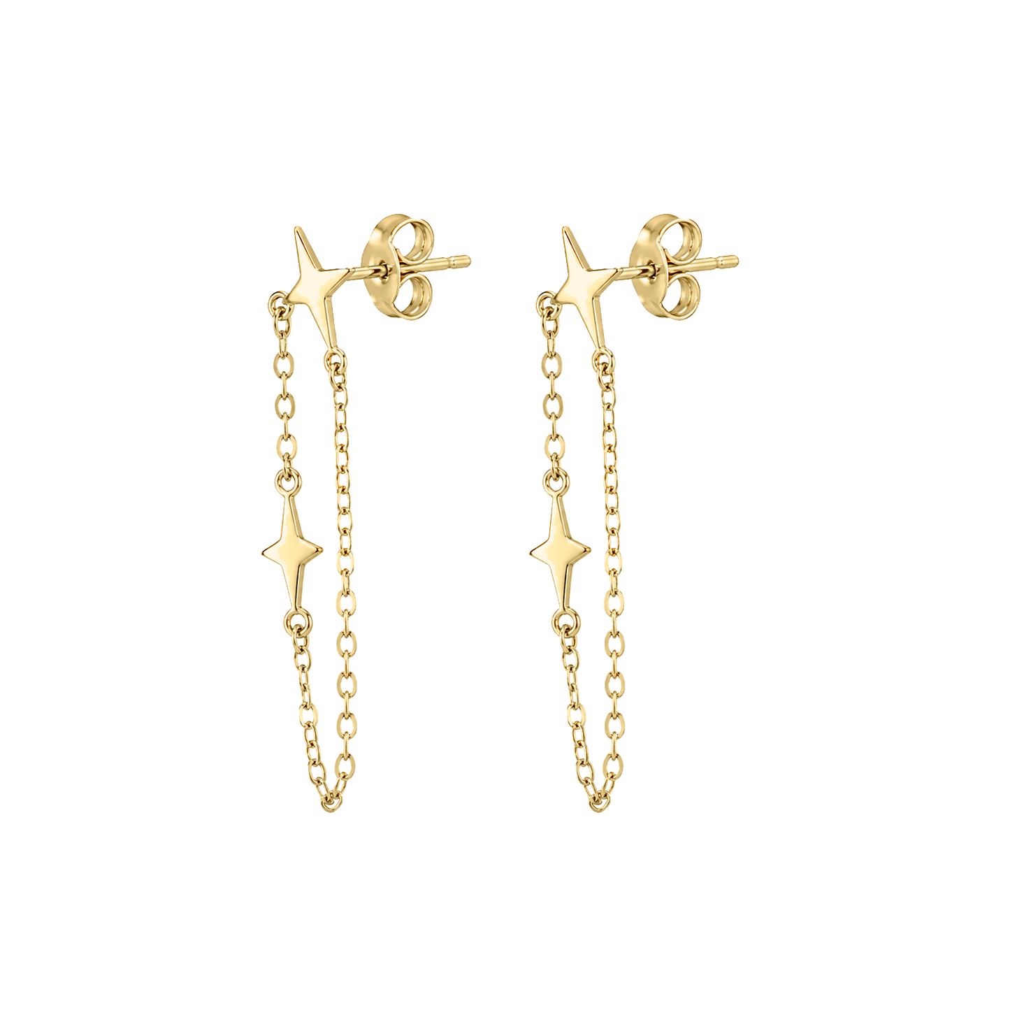Aretes Star-Supergirl Oro Amarillo 14K