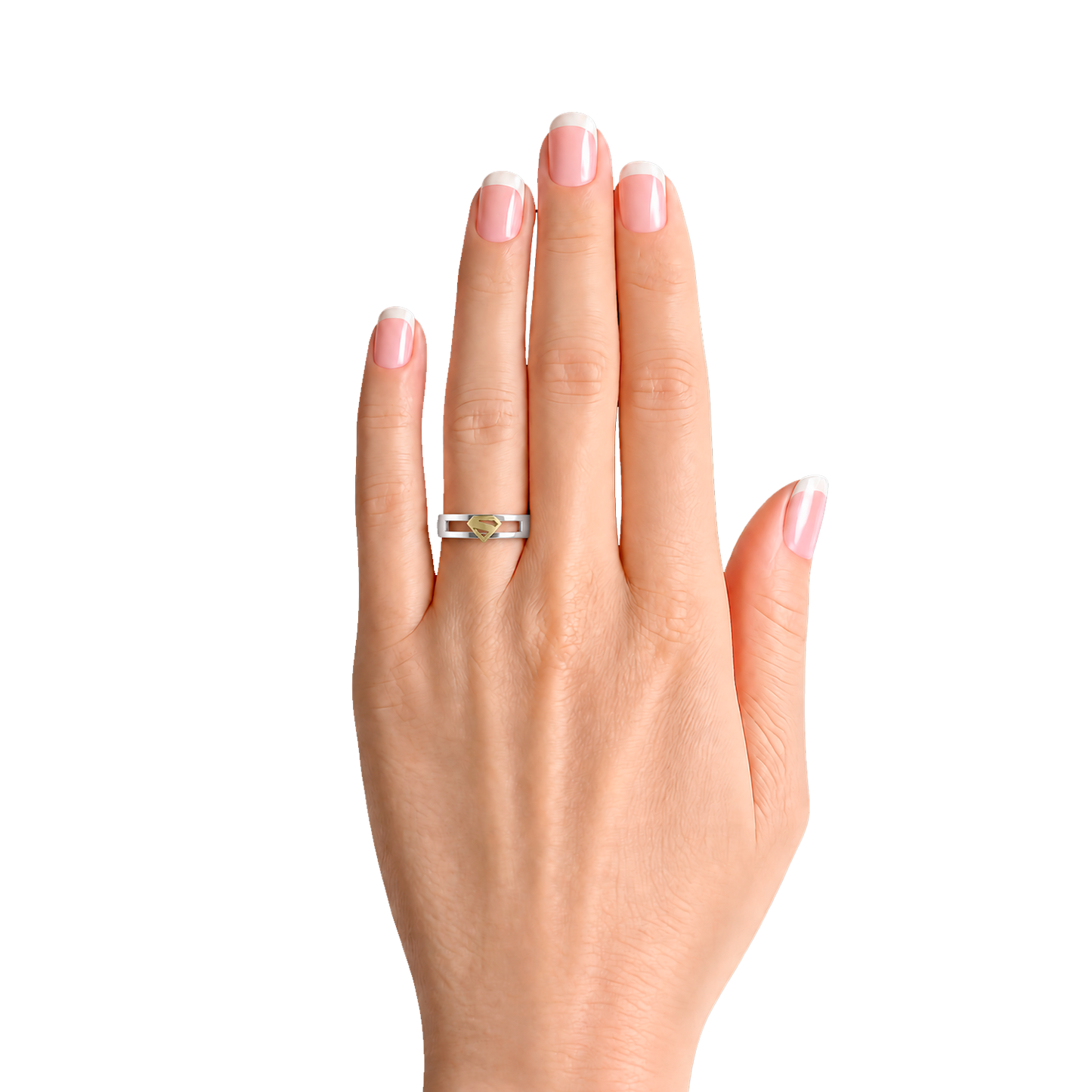 Argolla Supergirl Oro 14K y Plata .925 4 mm