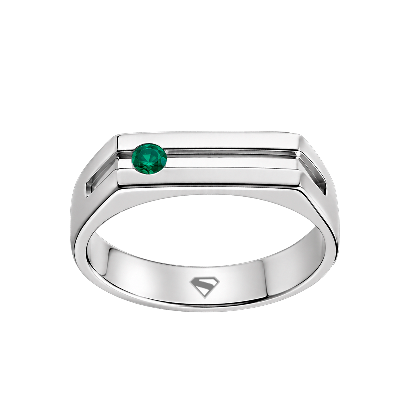 Anillo Caballero Esmeralda Plata .925