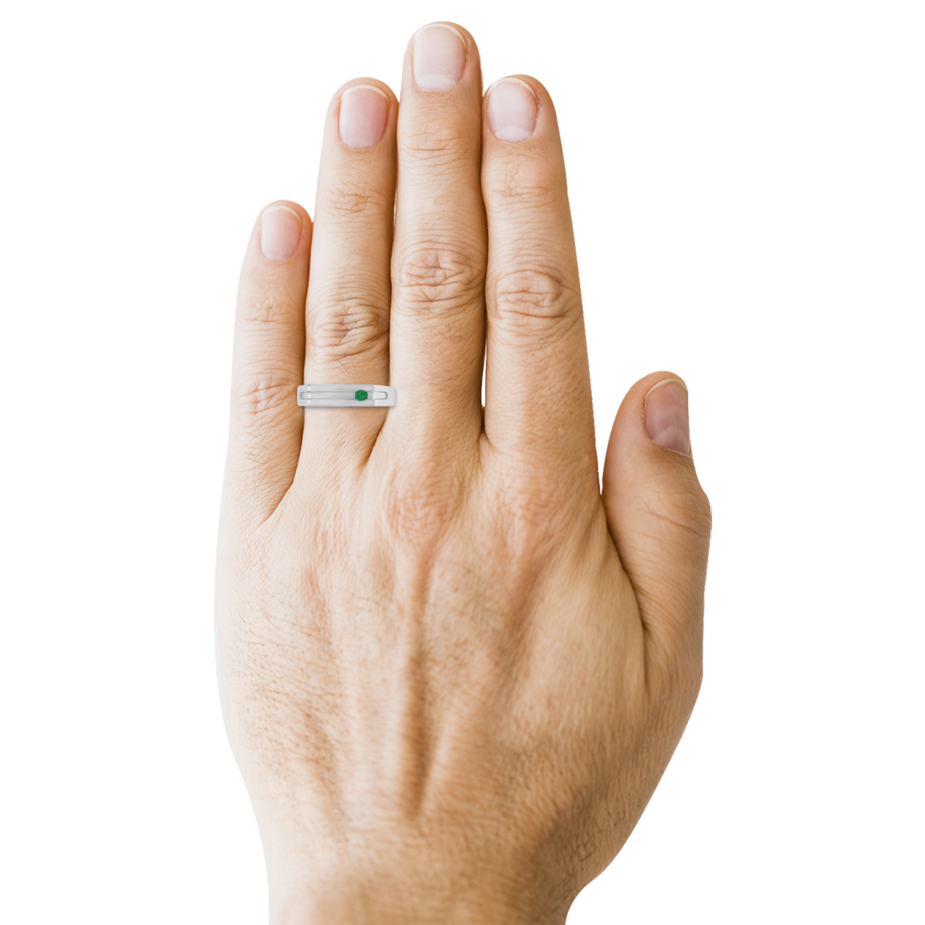 Anillo Caballero Esmeralda Plata .925