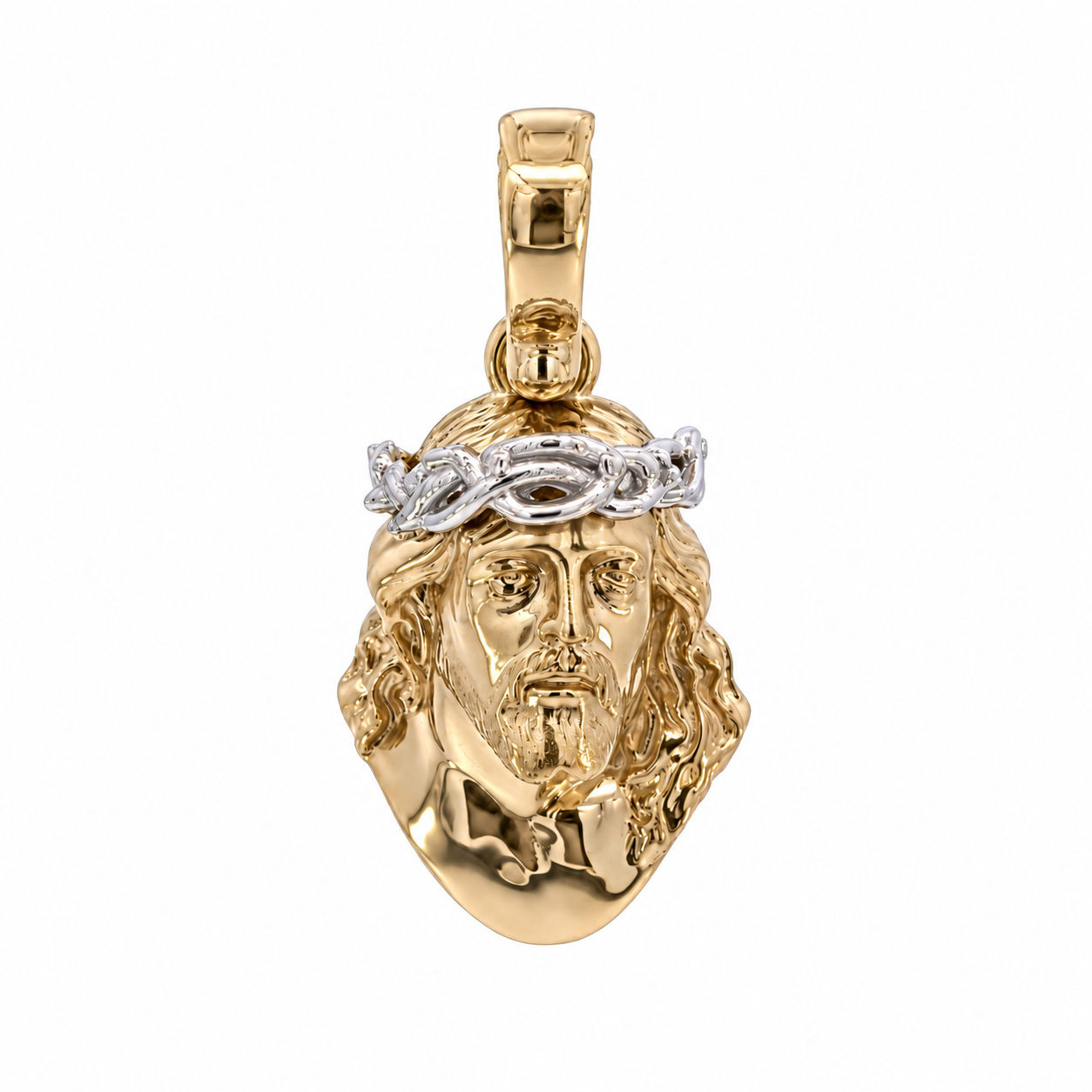 Dije rostro Cristo oro bicolor | Bo&Co