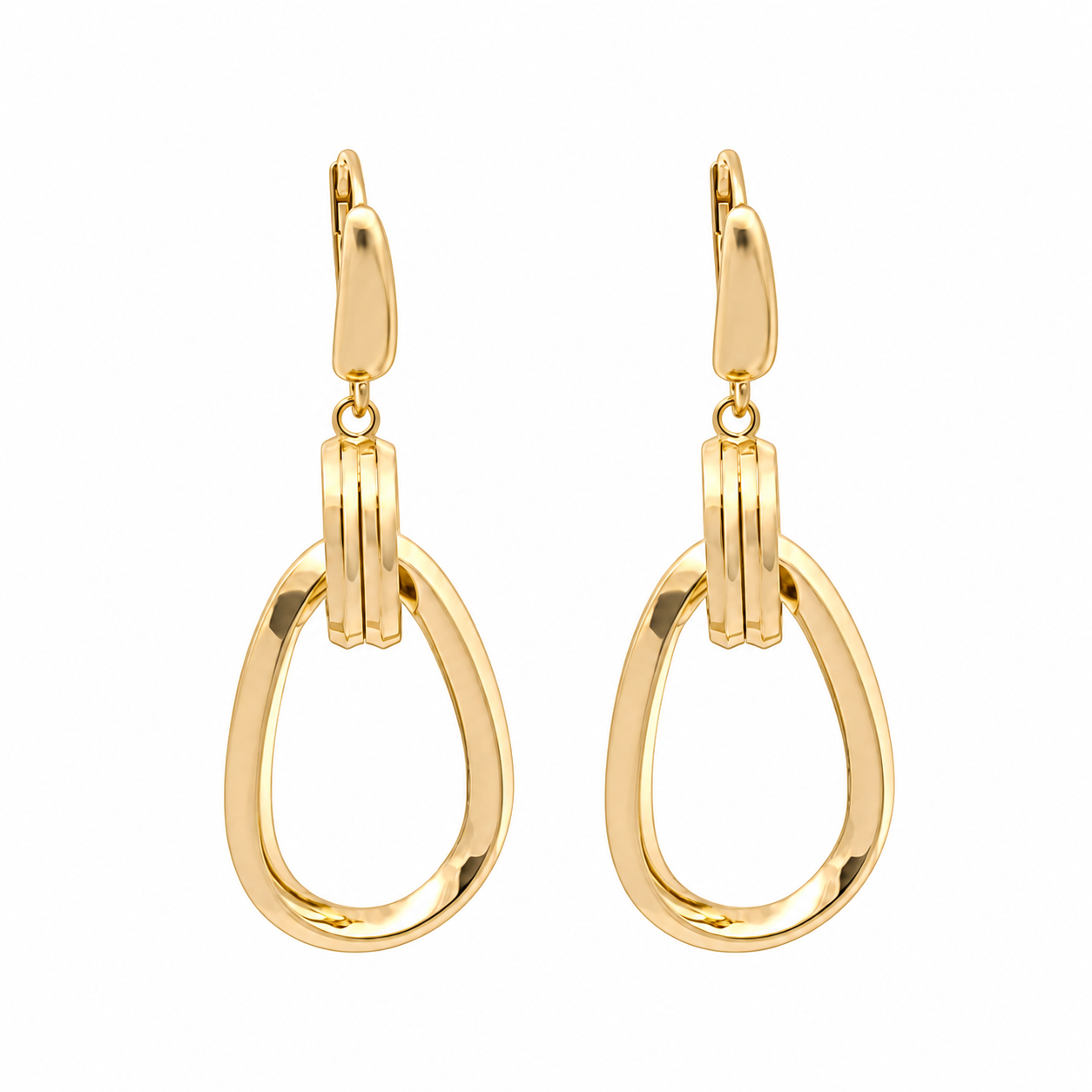 Aretes gota largos oro 14k | Bo&Co