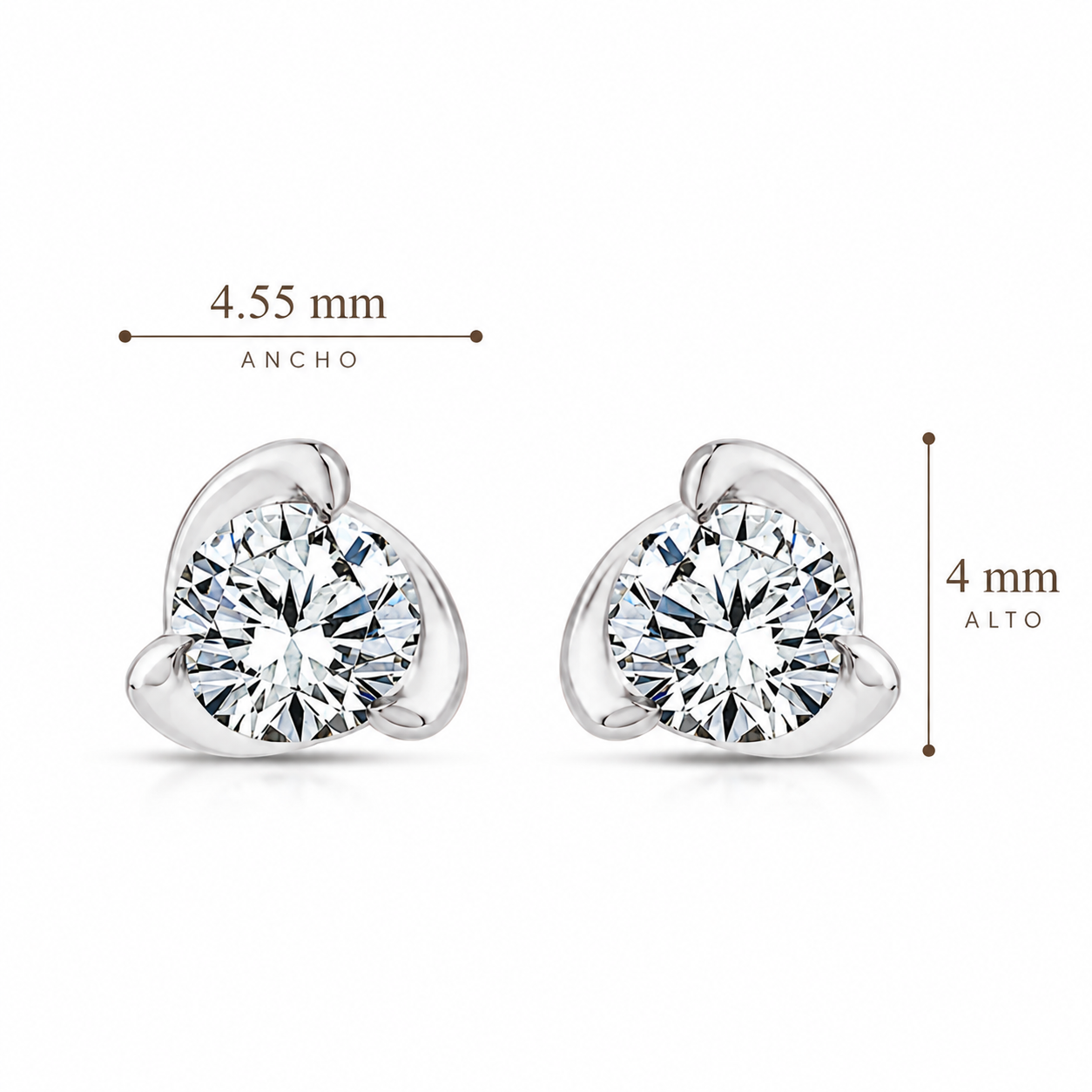 Aretes Oro Blanco Above Love