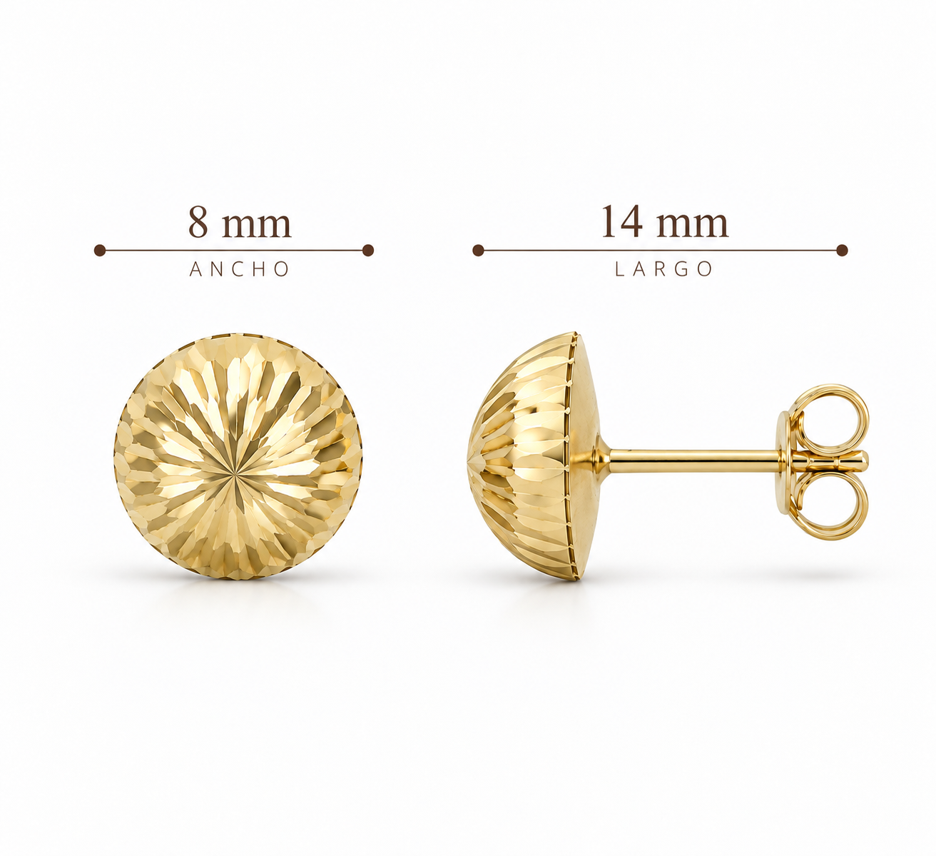Aretes Media Bola Diamantada