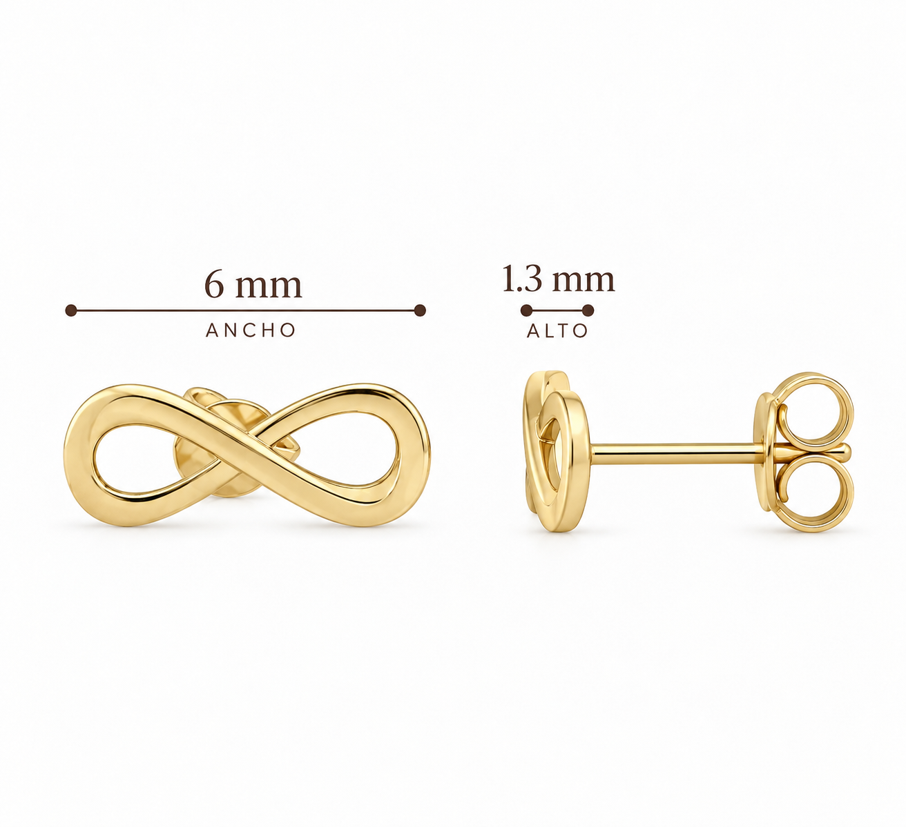 Aretes infinito oro 14K