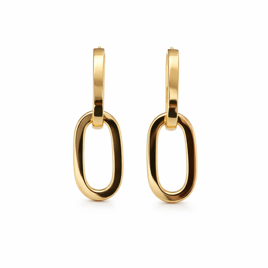 Aretes oro amarillo 14k eslabones