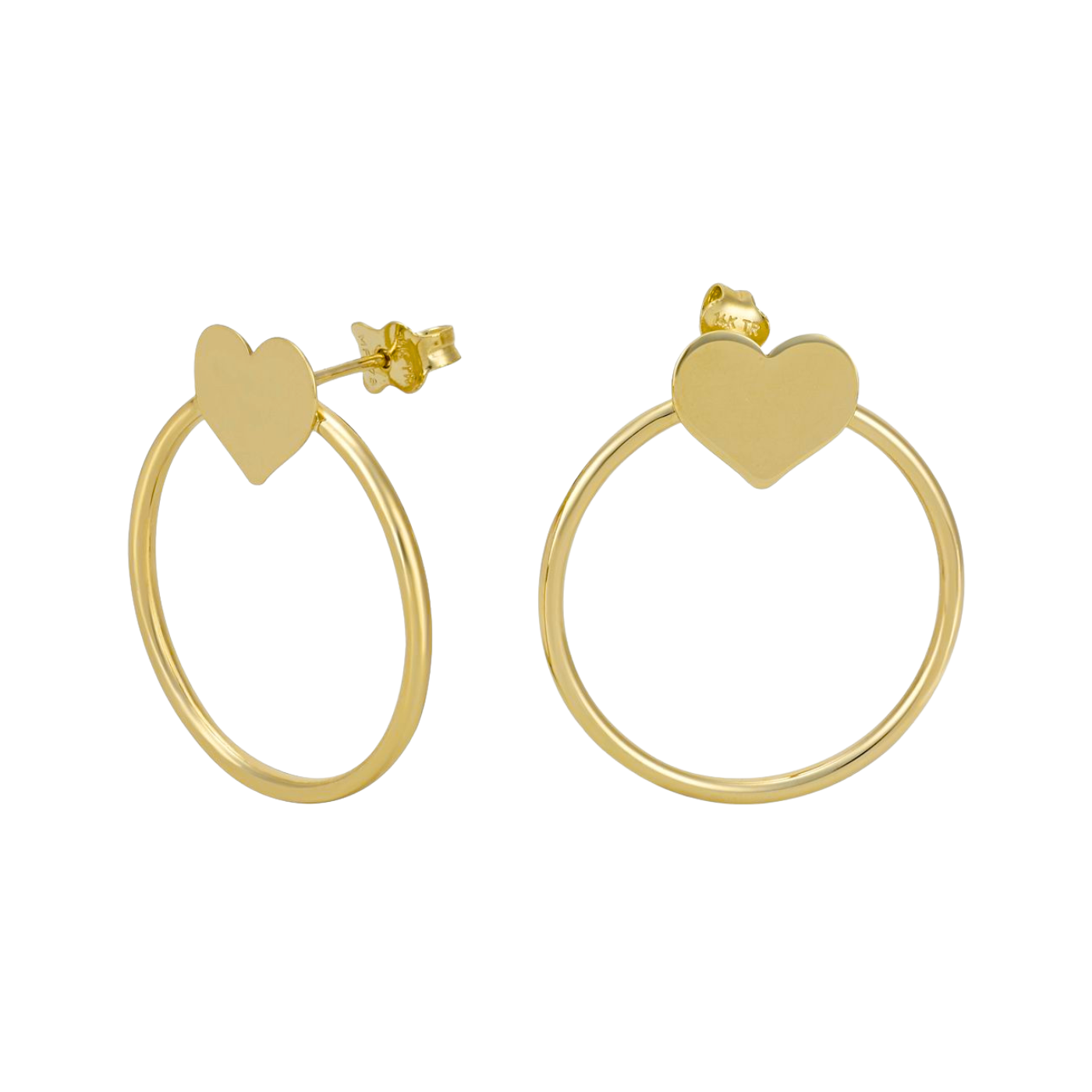 Aretes Aro Corazón Oro 14K | Bo&Co