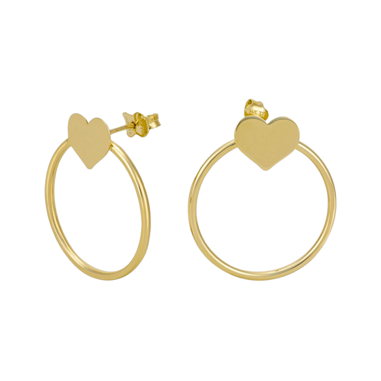 Aretes Aro Corazón Oro 14K | Bo&Co