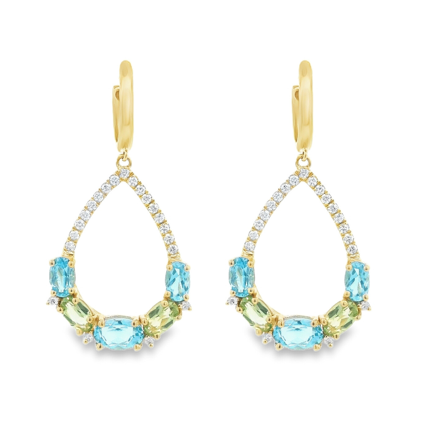 Aretes diamantes y topacio azul | Bo&Co