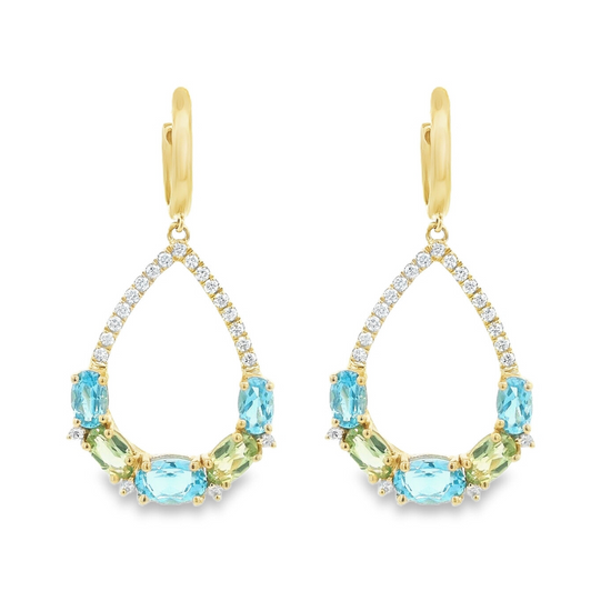 Aretes diamantes y topacio azul | Bo&Co