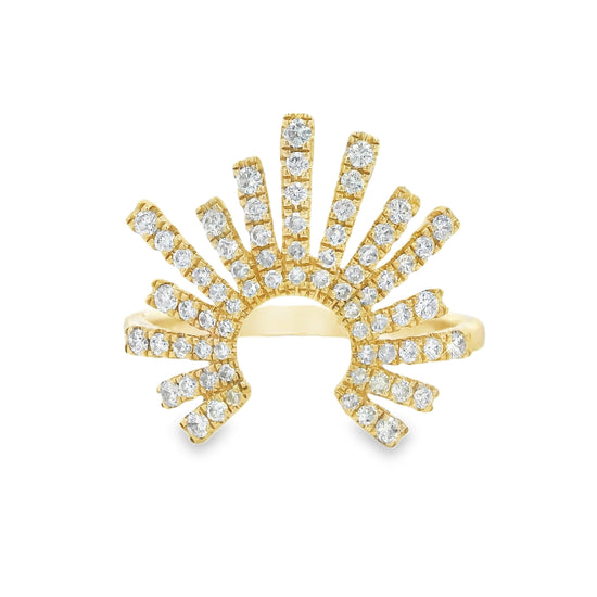 Anillo en corona con diamantes