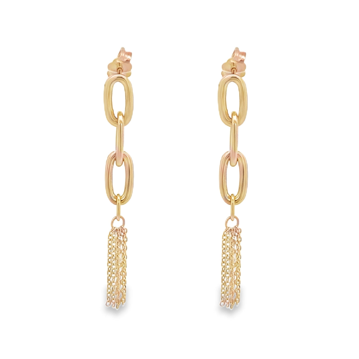 Aretes colgantes 14k
