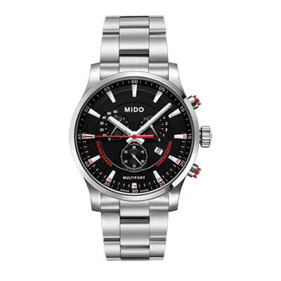 Reloj MIDO Multifort cronógrafo acero 42mm carátula negra