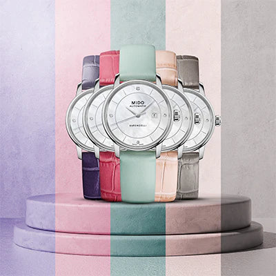 Reloj MIDO Baroncelli Lady Colours 30mm automático con carátula madreperla y diamantes