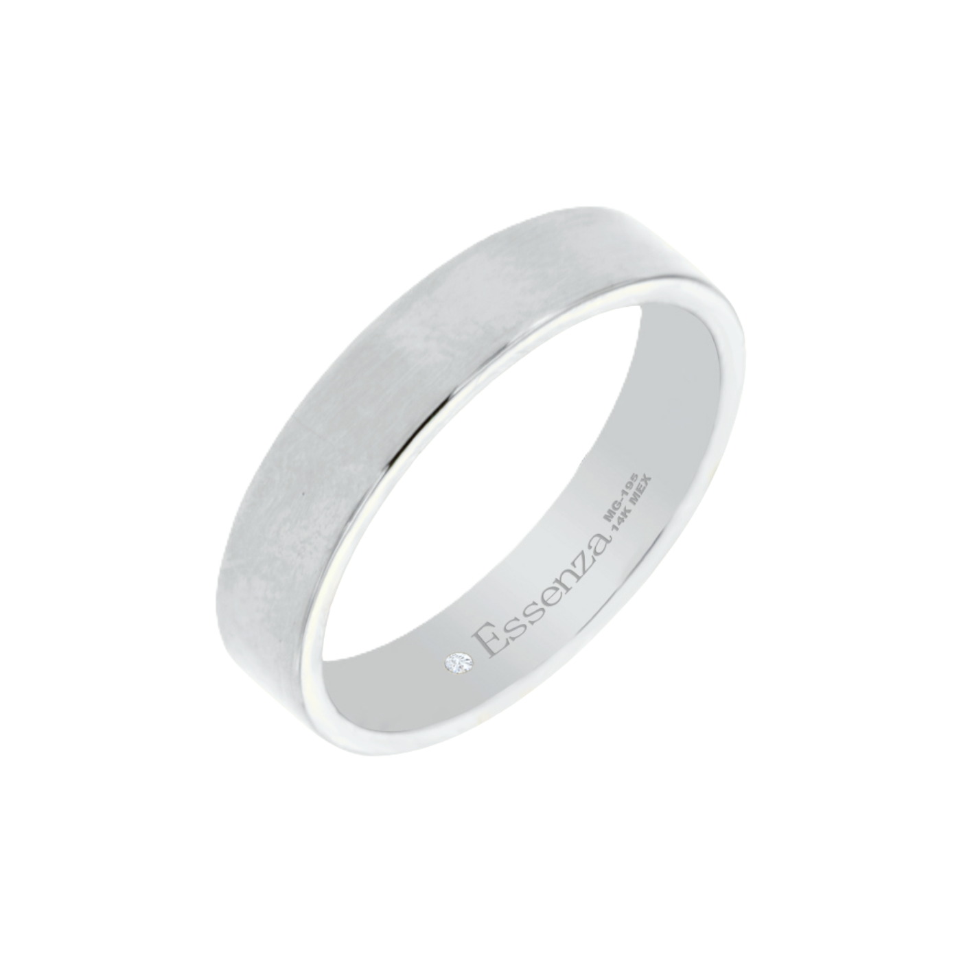 argolla de oro blanco 14k acabado brillante