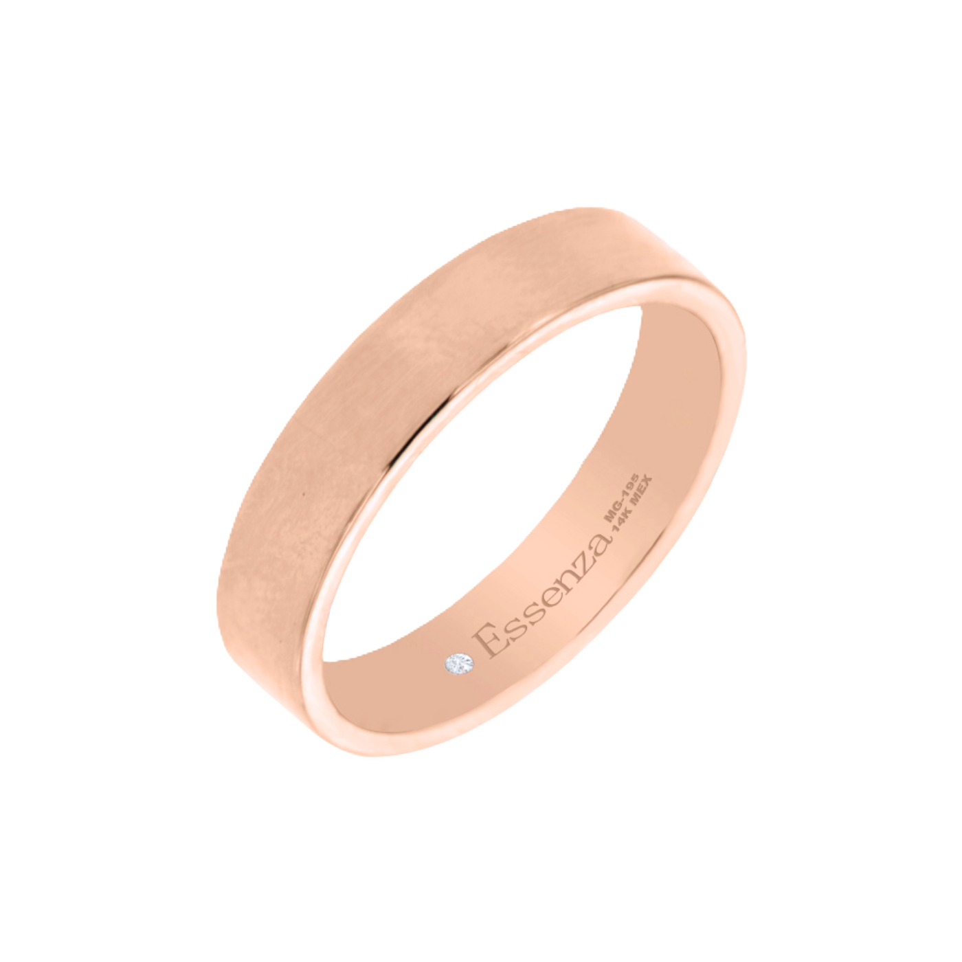 argolla de oro rosa 14k acabado brillante pulido 