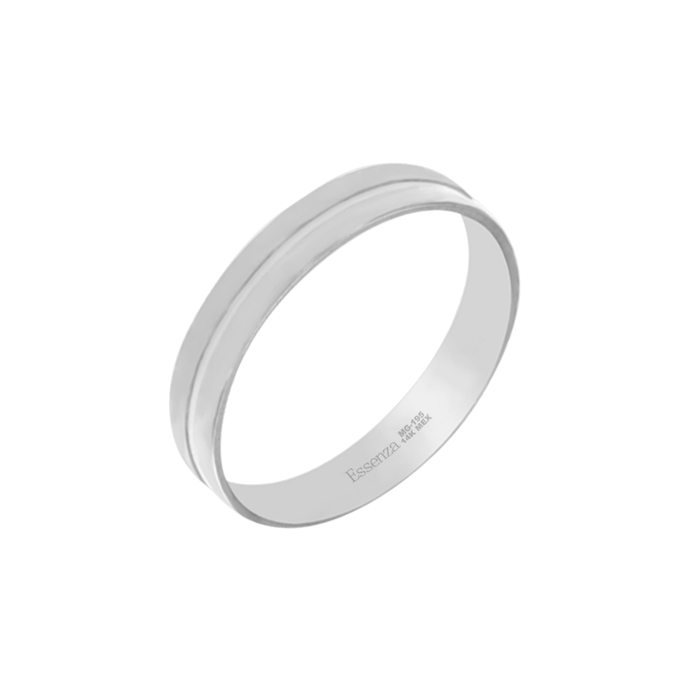 argolla de oro blanco 14k de 4 mm