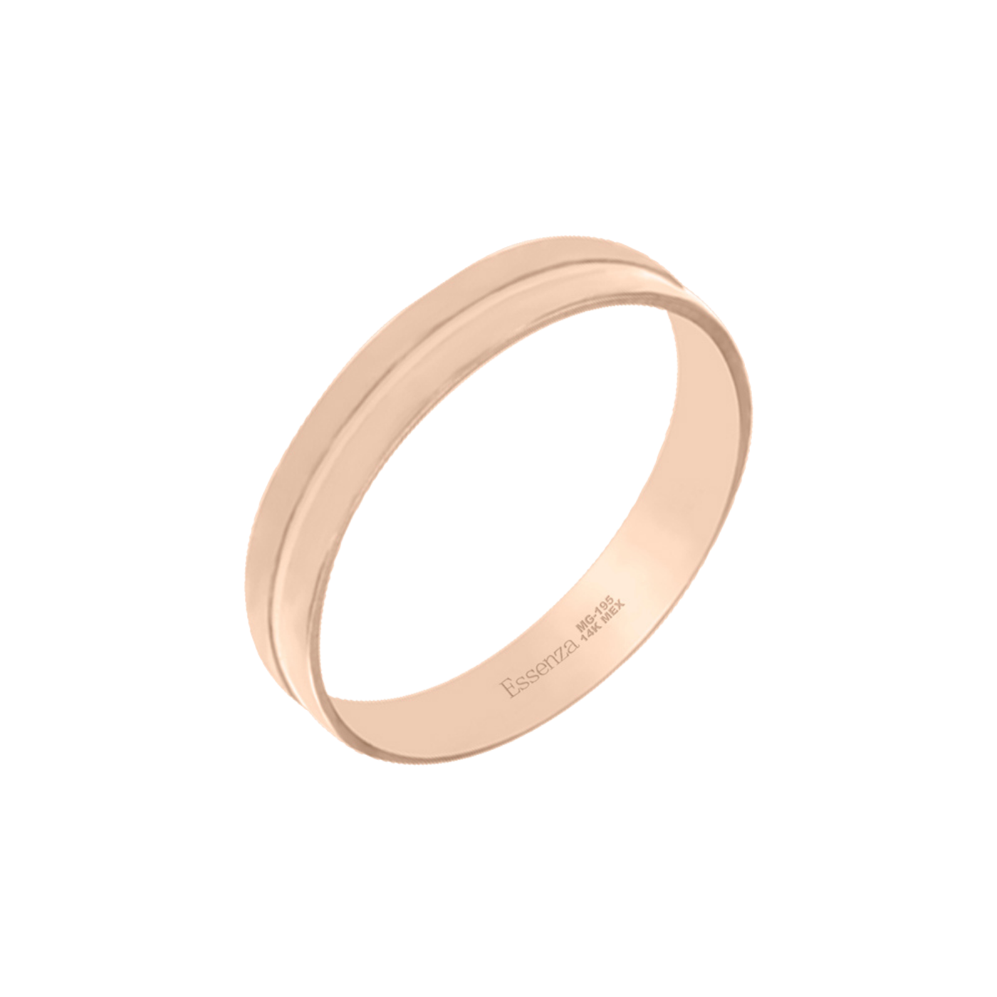 argolla de oro rosa 14k de 4 mm