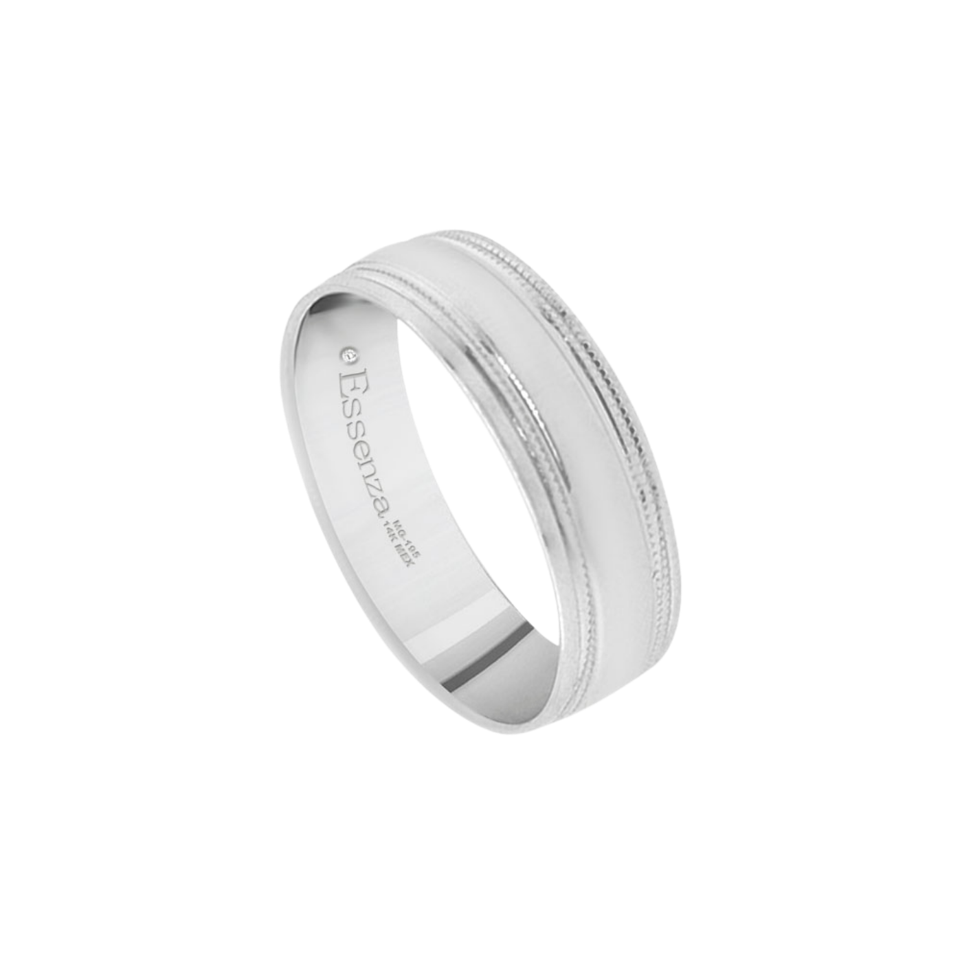 argolla de oro blanco 14k acabado brillante de 6 mm