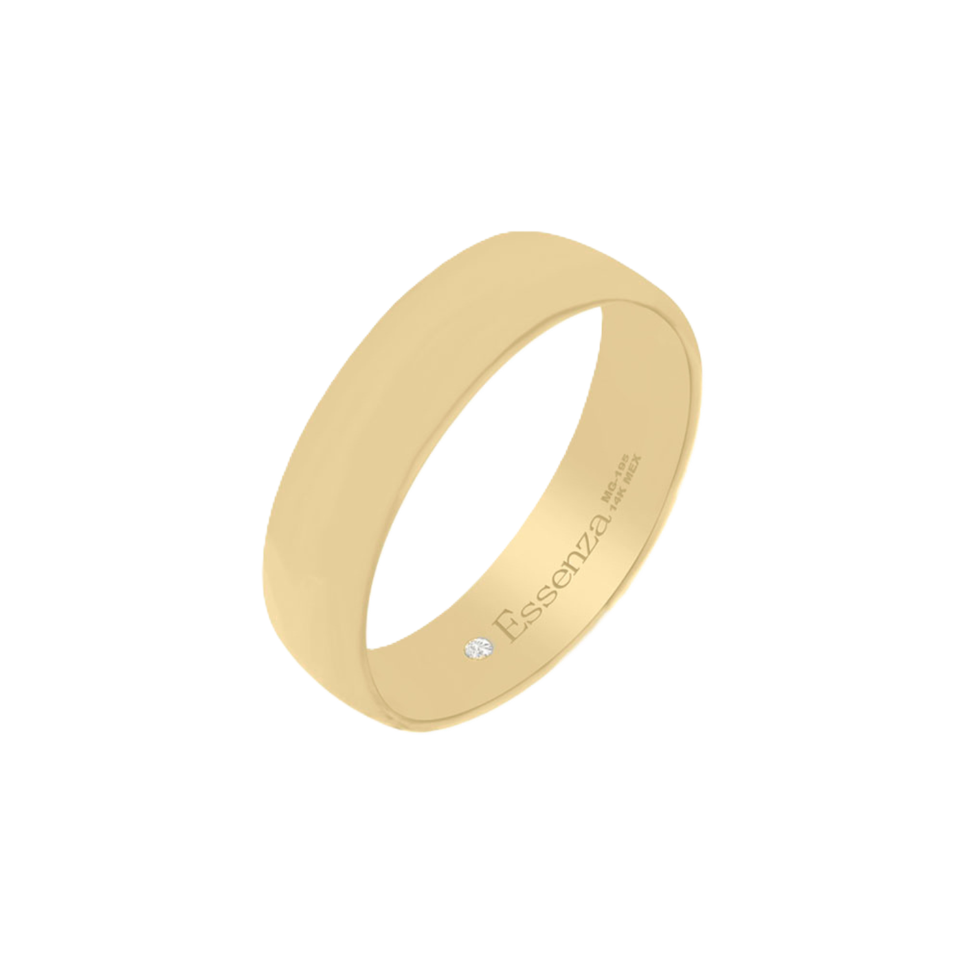 argolla de oro amarillo 14k de 6 mm con acabado mate y diseño liso