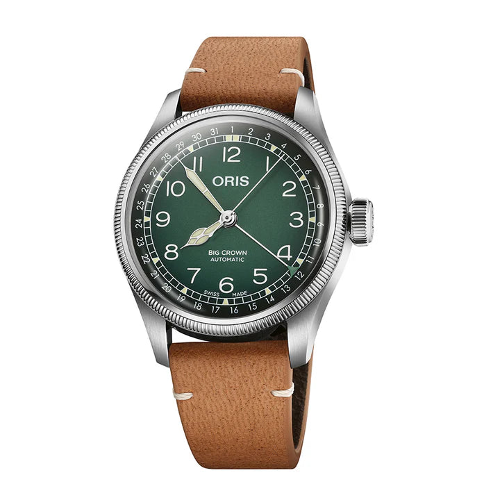 reloj oris big crown pointer date 38 mm automático esfera verde