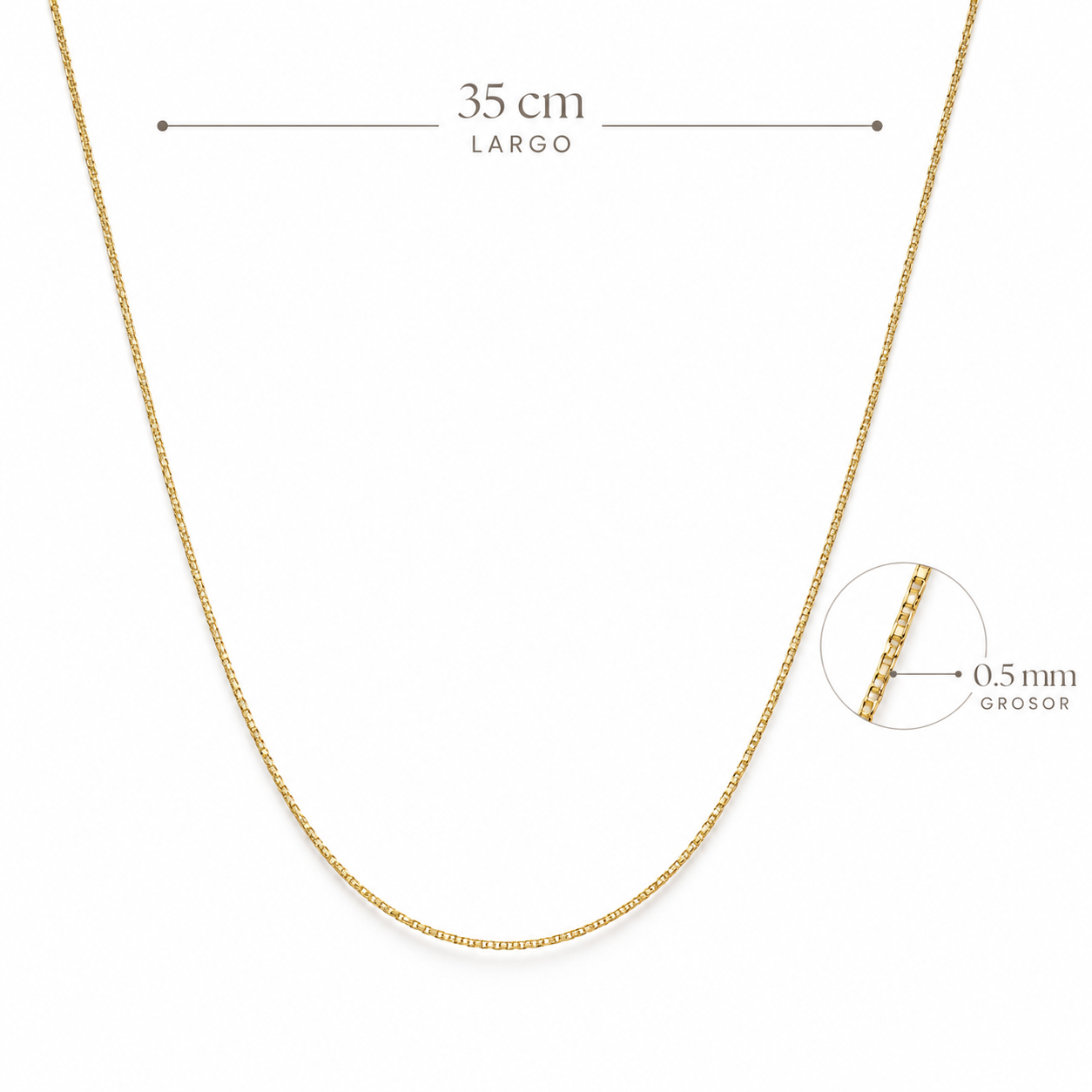Cadena 35 cm oro amarillo