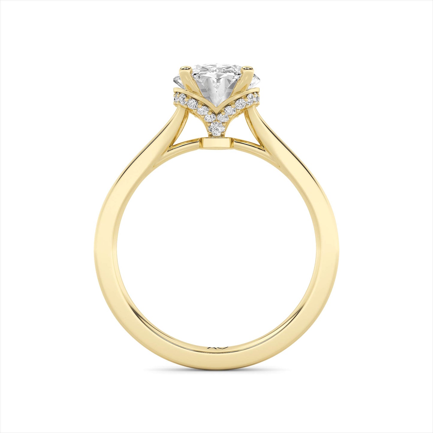 Anillo de Compromiso Oro 18K con Diamante oval Lab Grown