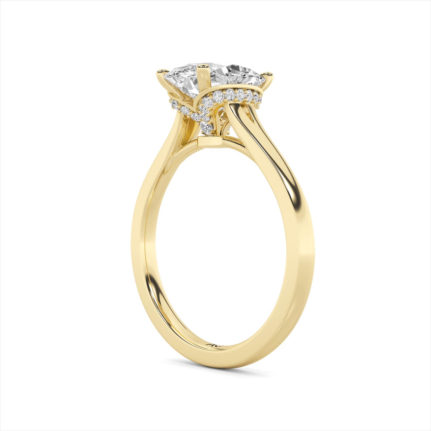Anillo de Compromiso Oro 18K con Diamante oval Lab Grown