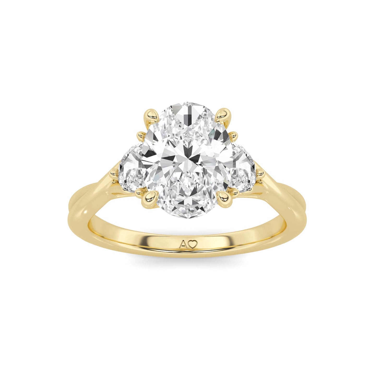 Anillo de Compromiso oro 18K con diamante corte Oval