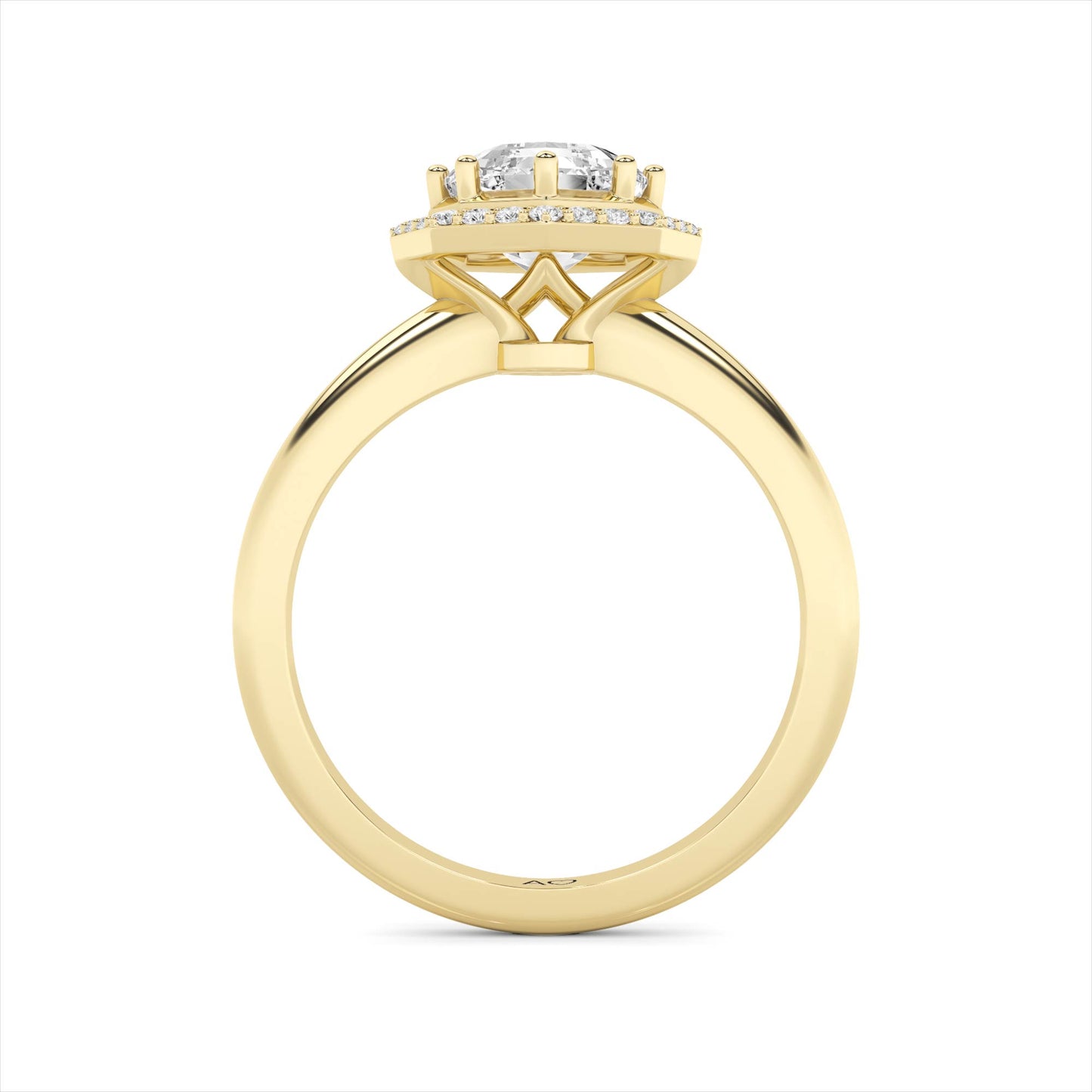 Anillo de compromiso oro 18K con diamante lab grown corte octagonal