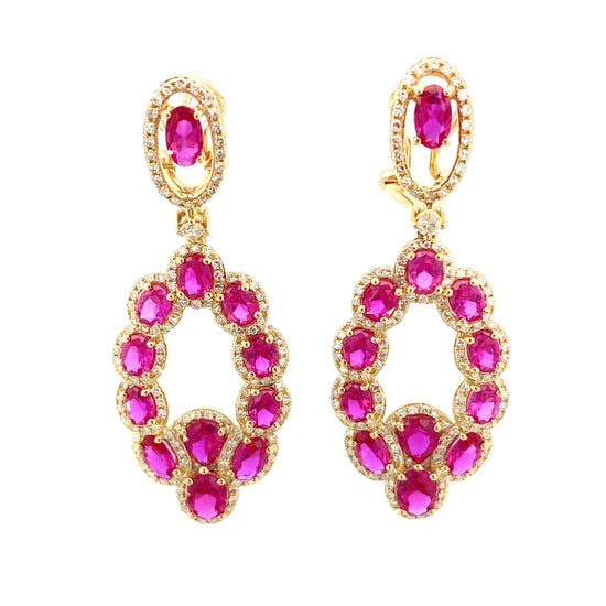 Aretes Glam rubí y diamantes | Bo&Co