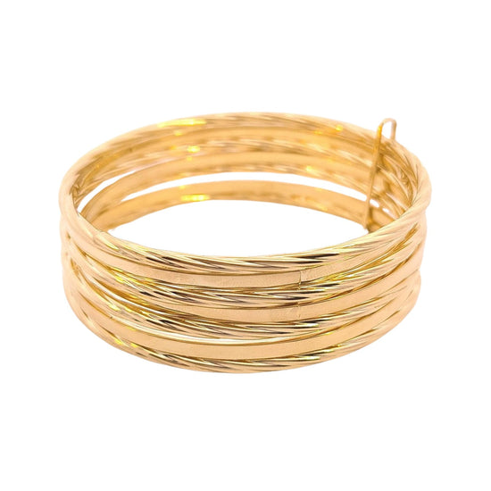 Brazalete semanario oro amarillo con textura