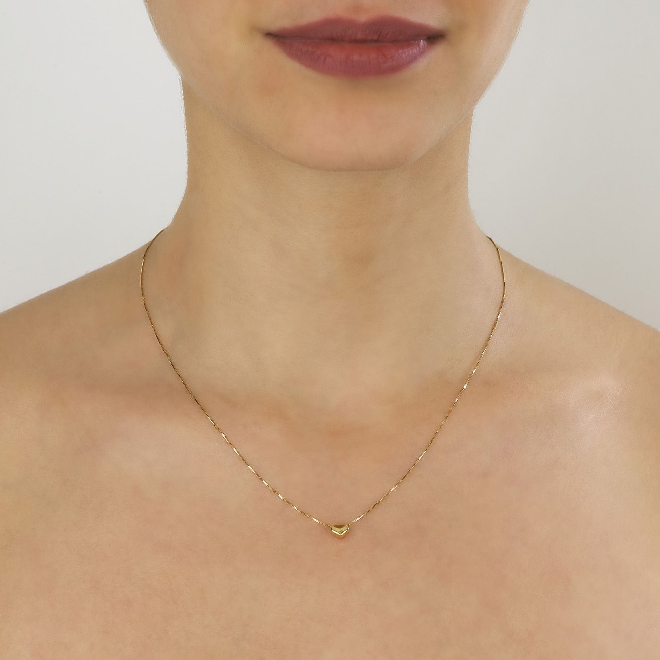 Dije corazón con cadena oro 14k | Bo&co