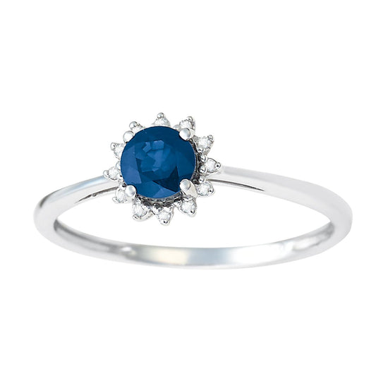 Anillo oro blanco y zafiro central | Bo&Co