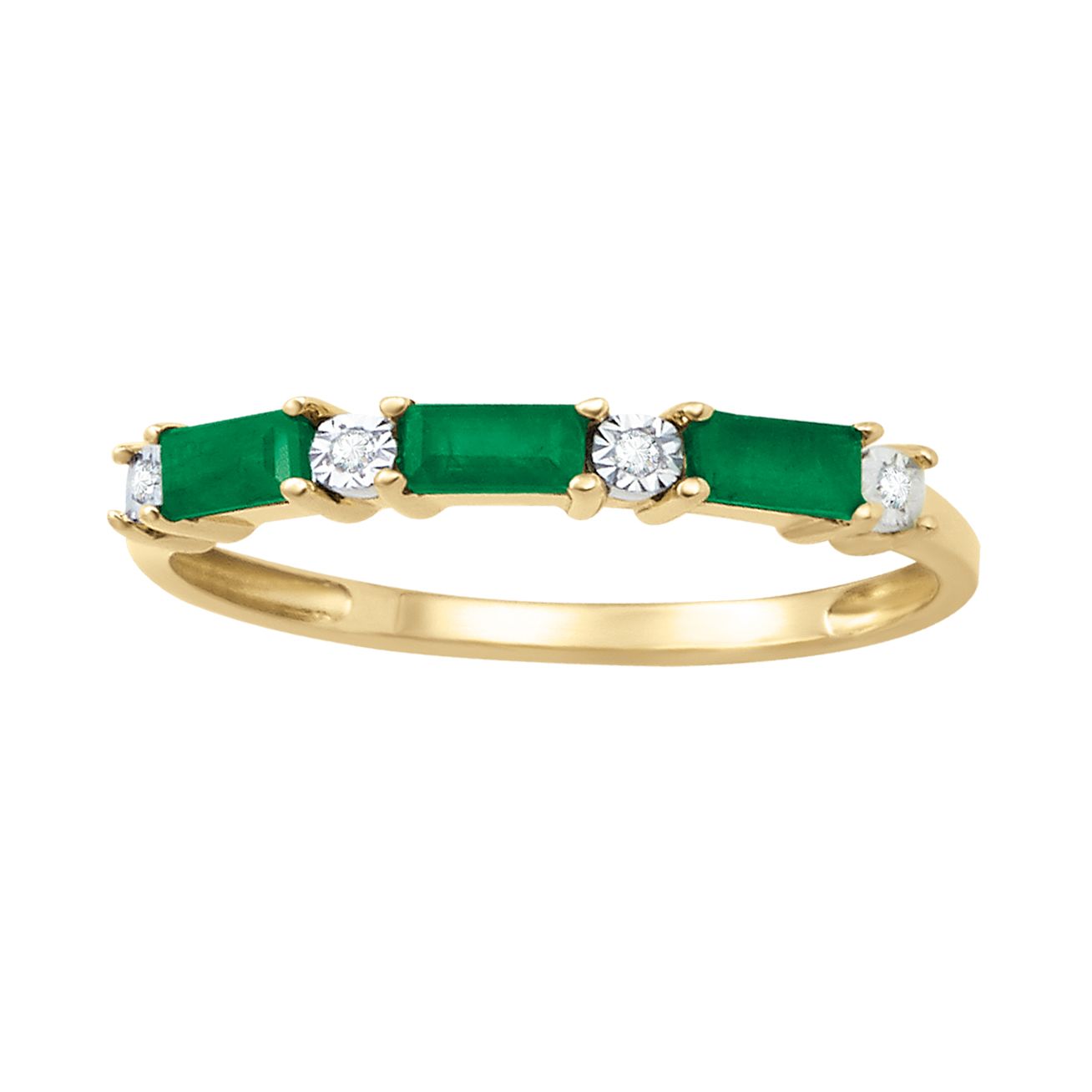 Anillo oro amarillo con esmeralda y diamantes | Bo&Co