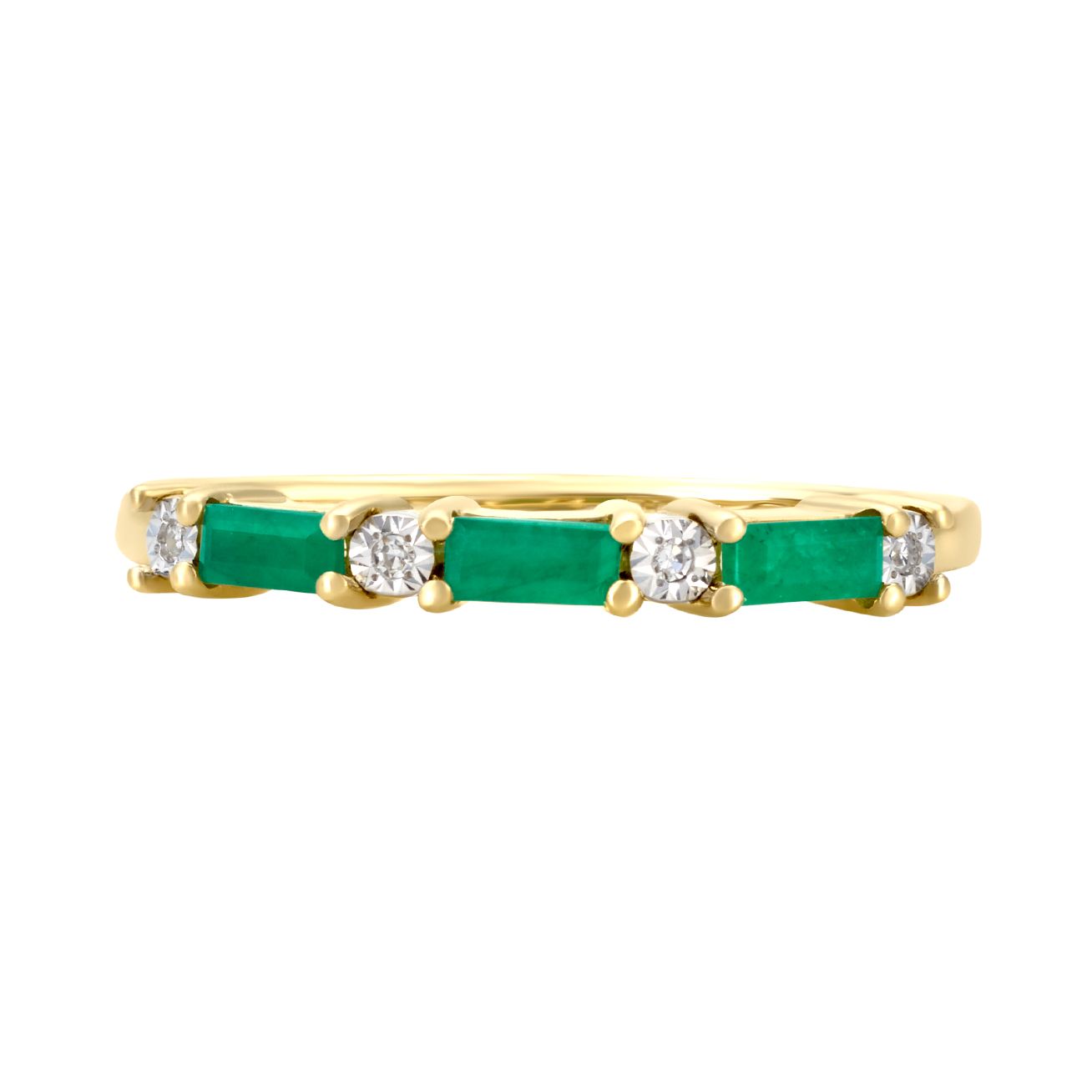 Anillo oro amarillo con esmeralda y diamantes | Bo&Co