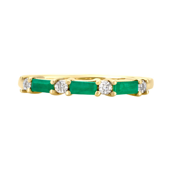 Anillo oro amarillo con esmeralda y diamantes | Bo&Co