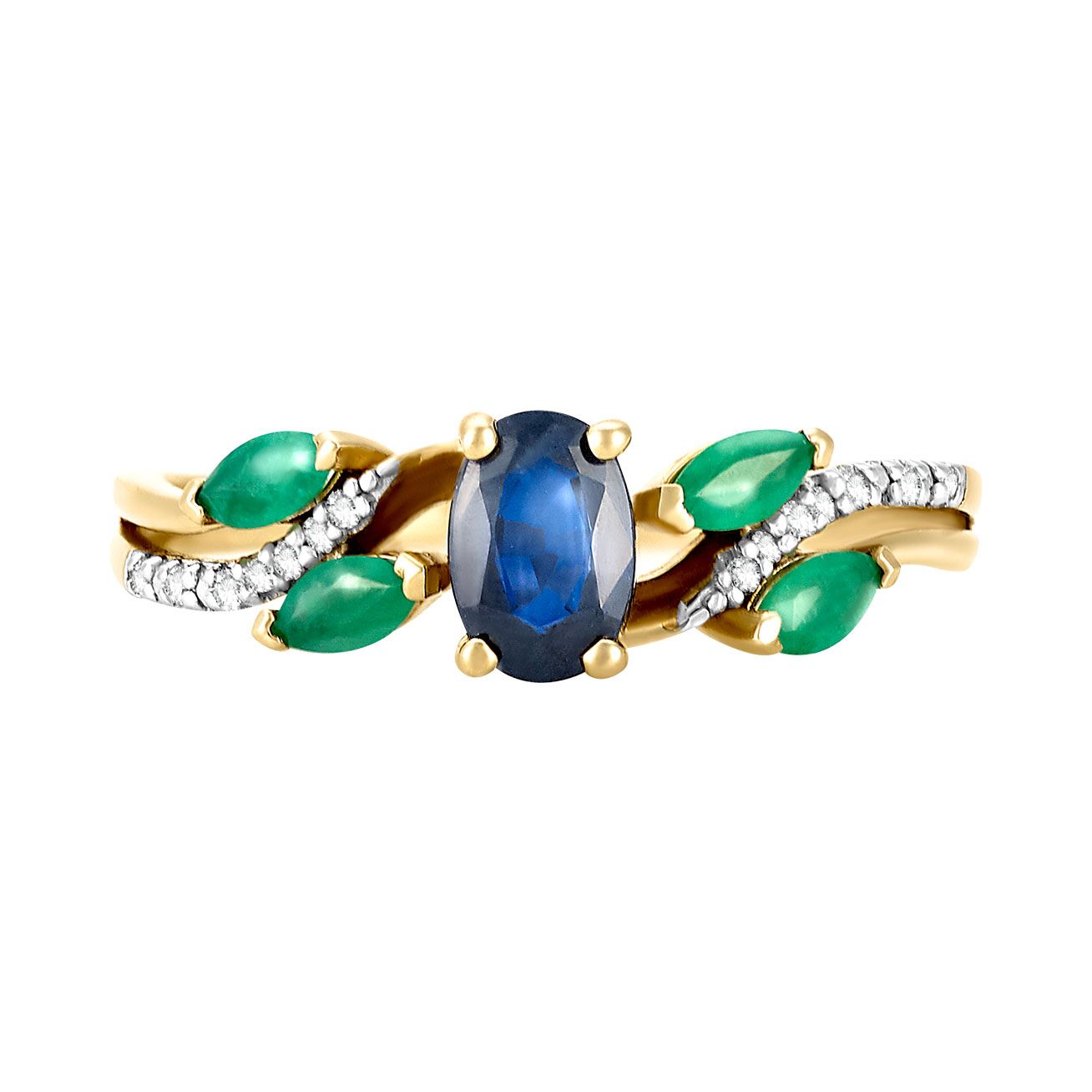Anillo zafiro, esmeralda y diamantes | Bo&Co