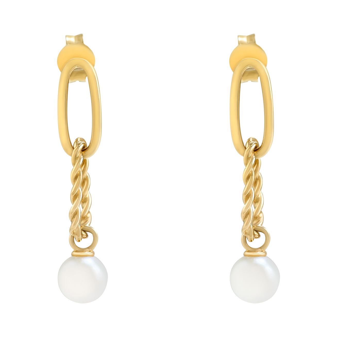 Aretes con perlas oro 14K