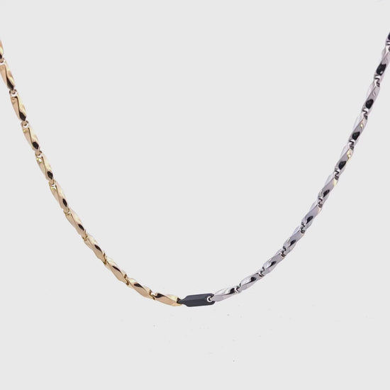 Cargar y reproducir el video en el visor de la galería, Cadena bicolor 14k | Bo&amp;amp;Co
