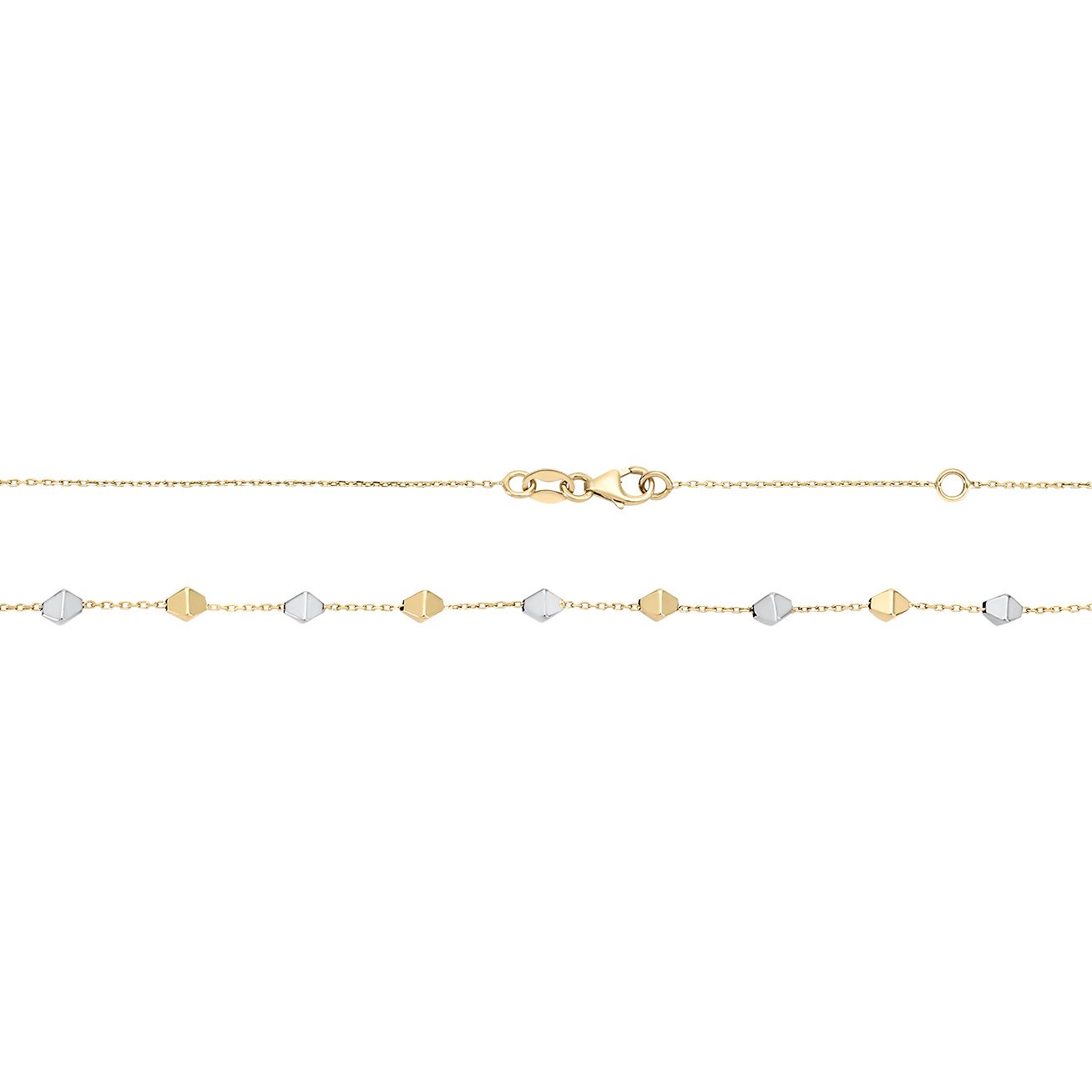 Gargantilla rombos dos oros | Oro 14k