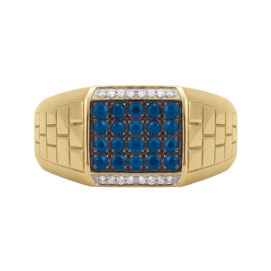 Anillo caballero diamantes y zafiro | Bo&Co