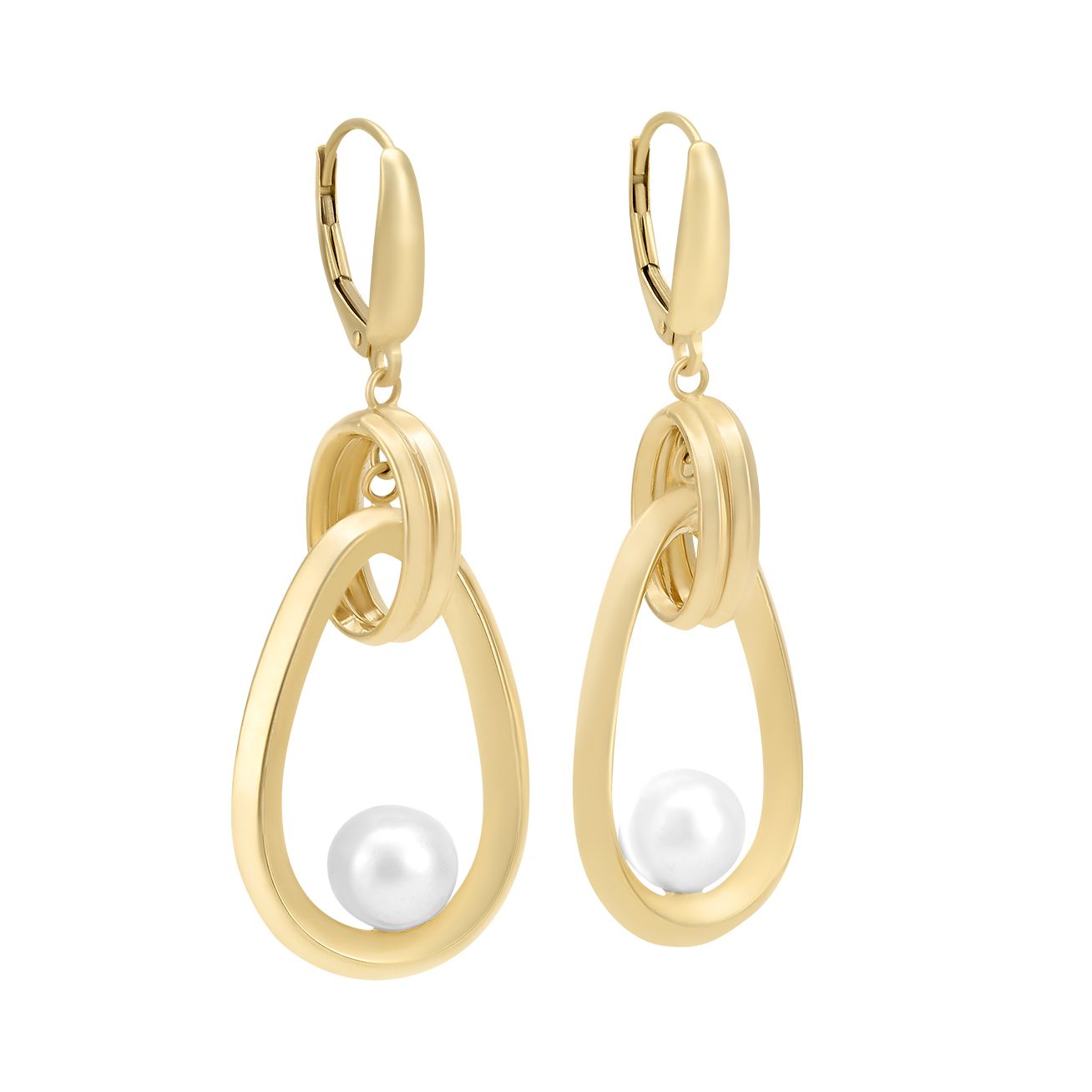 Aretes gota con perla central  | Bo&Co
