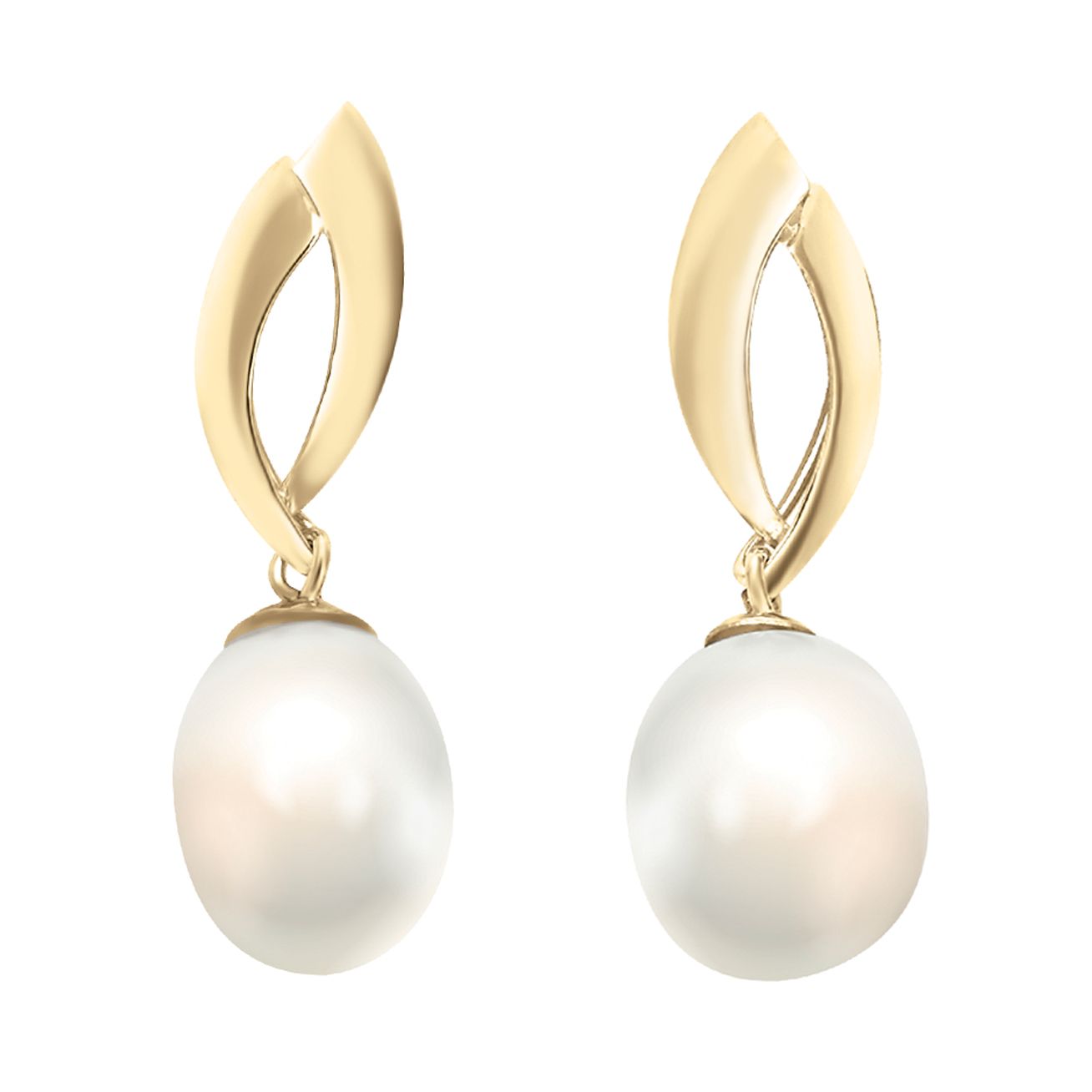 Aretes perlas con oro de 14K