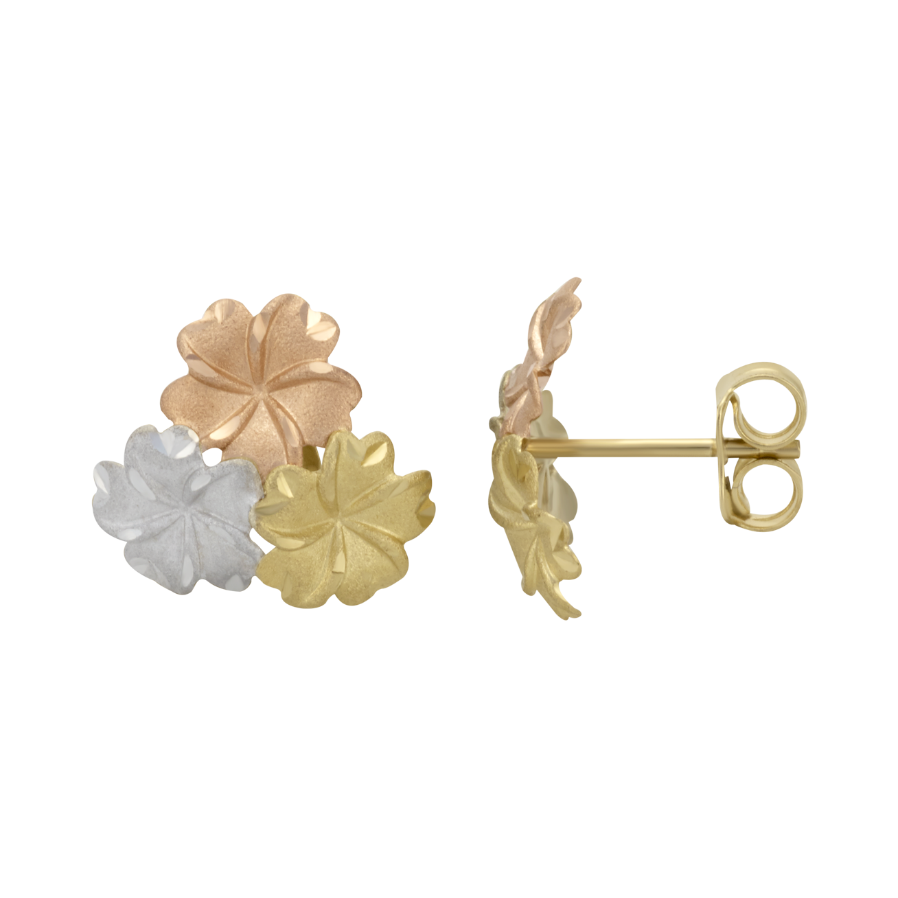 Aretes Flores oro florentino | Bo&Co