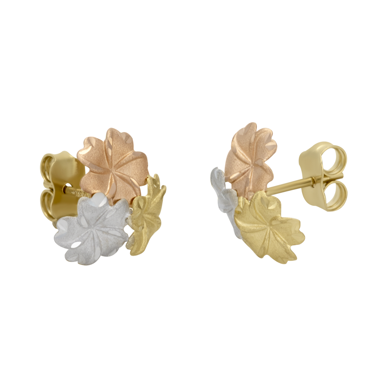 Aretes Flores oro florentino | Bo&Co