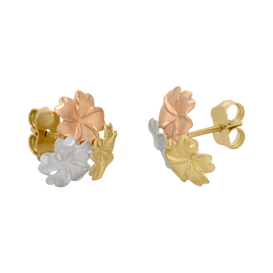 Aretes Flores oro florentino | Bo&Co