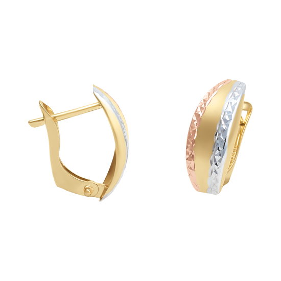 Aretes oro texturizado