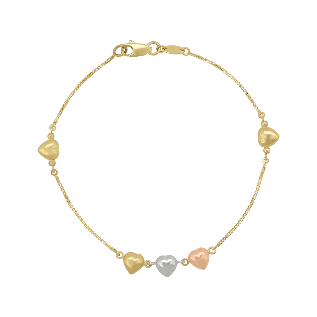 Pulsera Corazones oro florentino | Bo&Co